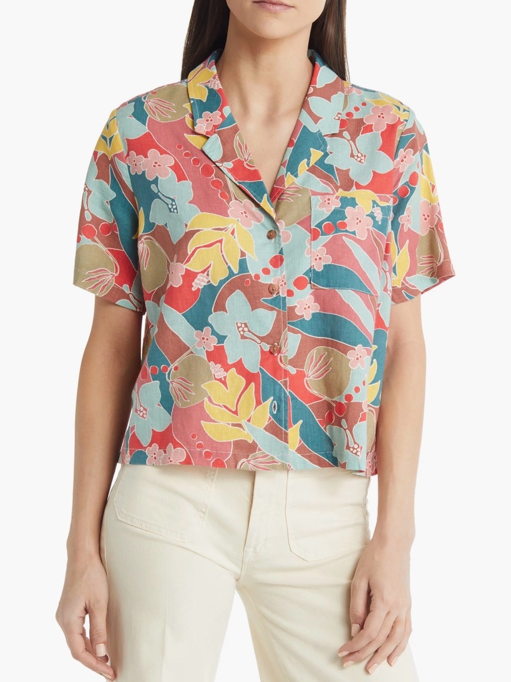 Marine Layer Floral Resort Button Up Shirt XS